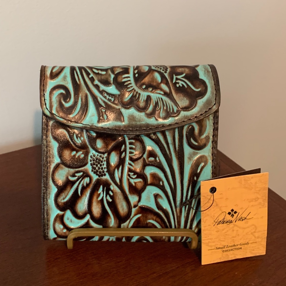 -Patricia Nash Tooled Turquoise Reiti Wallet